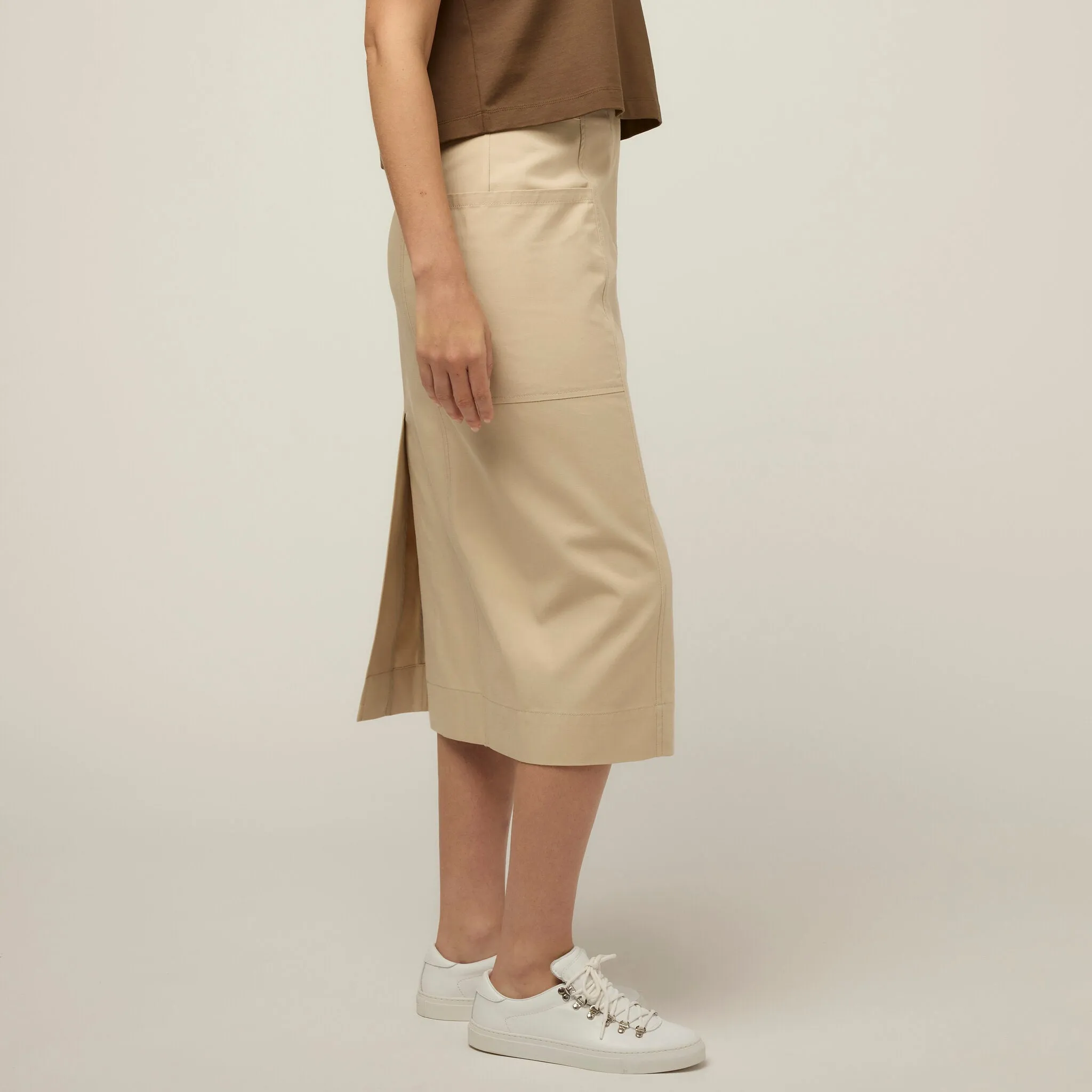 Tencel Cotton Midi Skirt