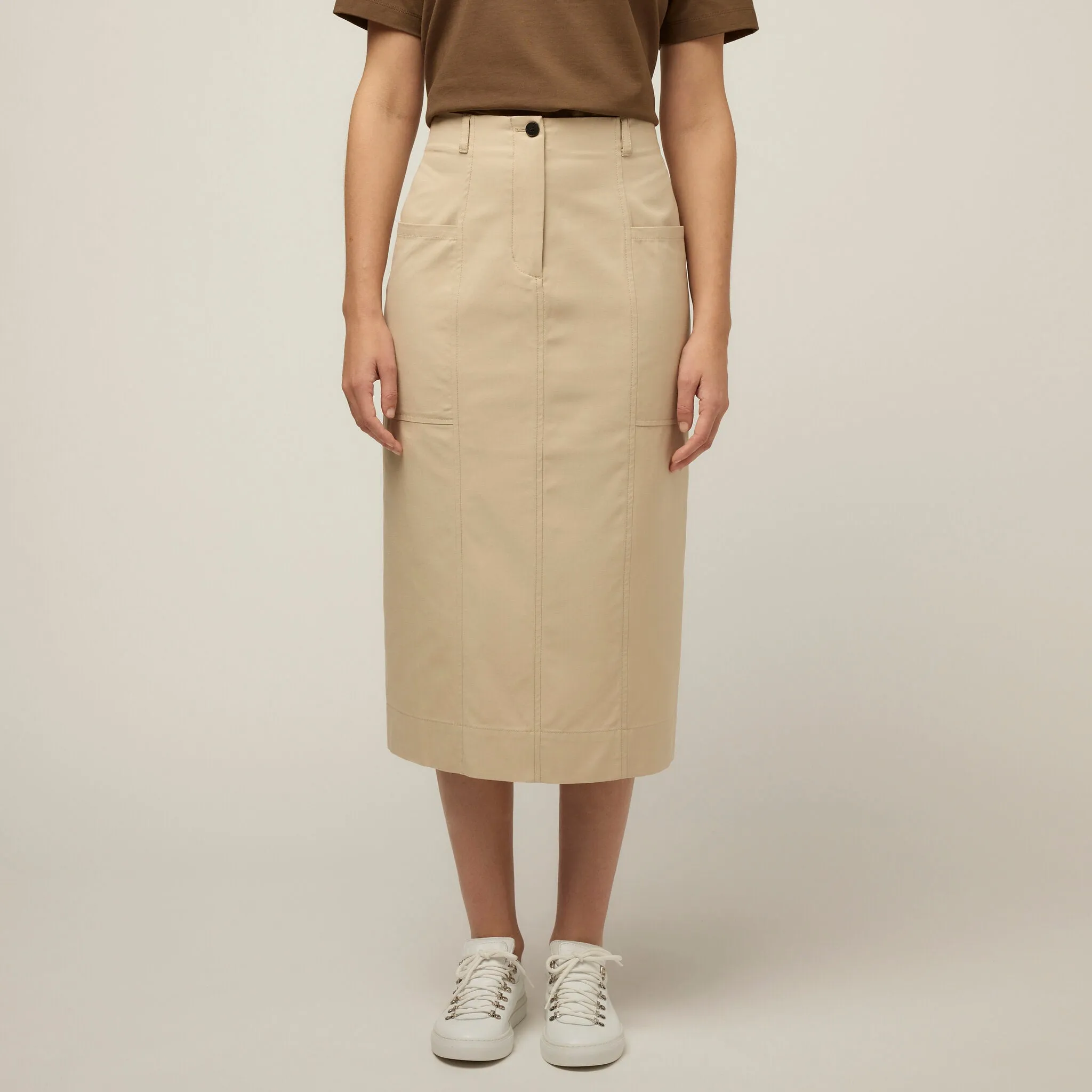 Tencel Cotton Midi Skirt