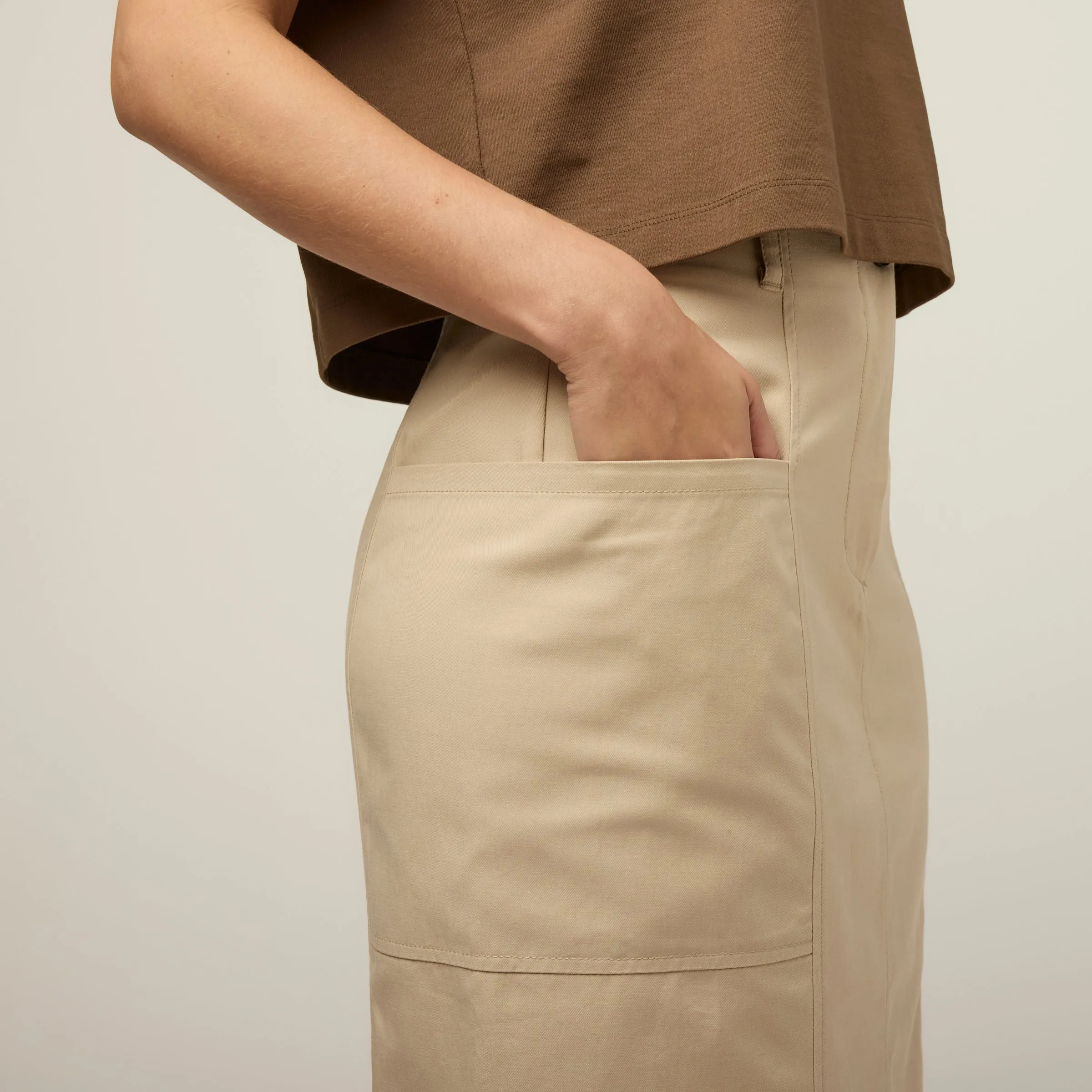 Tencel Cotton Midi Skirt