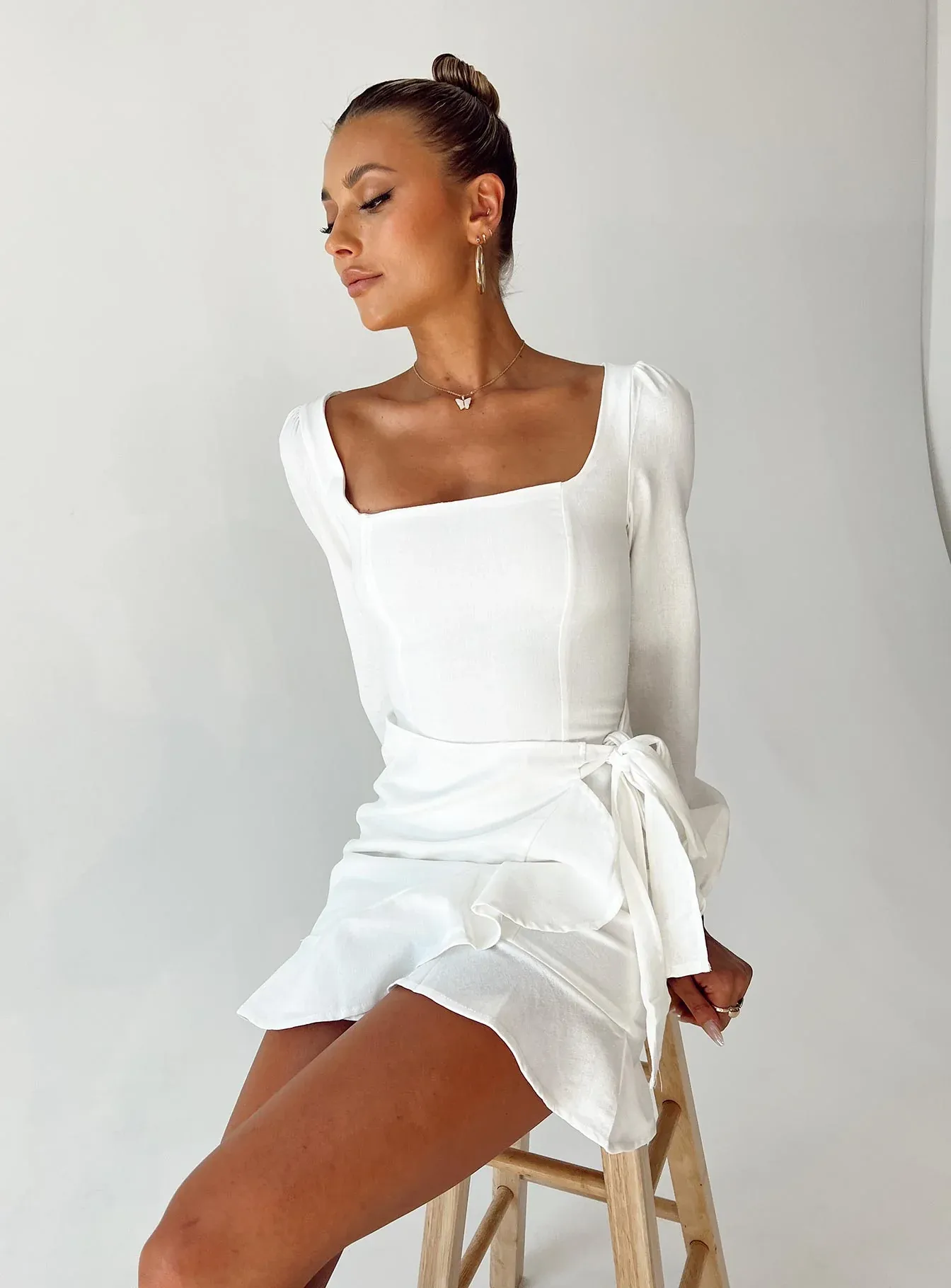 The Villa Mini Dress White