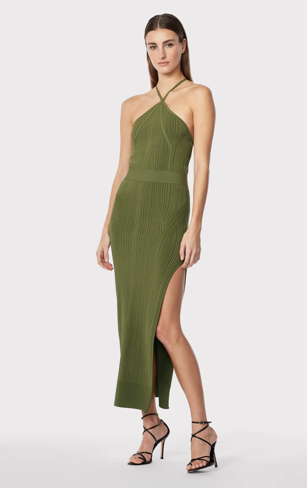 VARIEGATED RIB STRAPPY GOWN