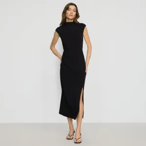 Yimei Mock-Neck Side-Slit Dress